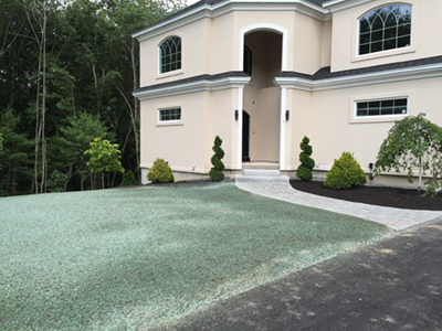 NH MA Front Walk Walkway Grading Hydroseeding